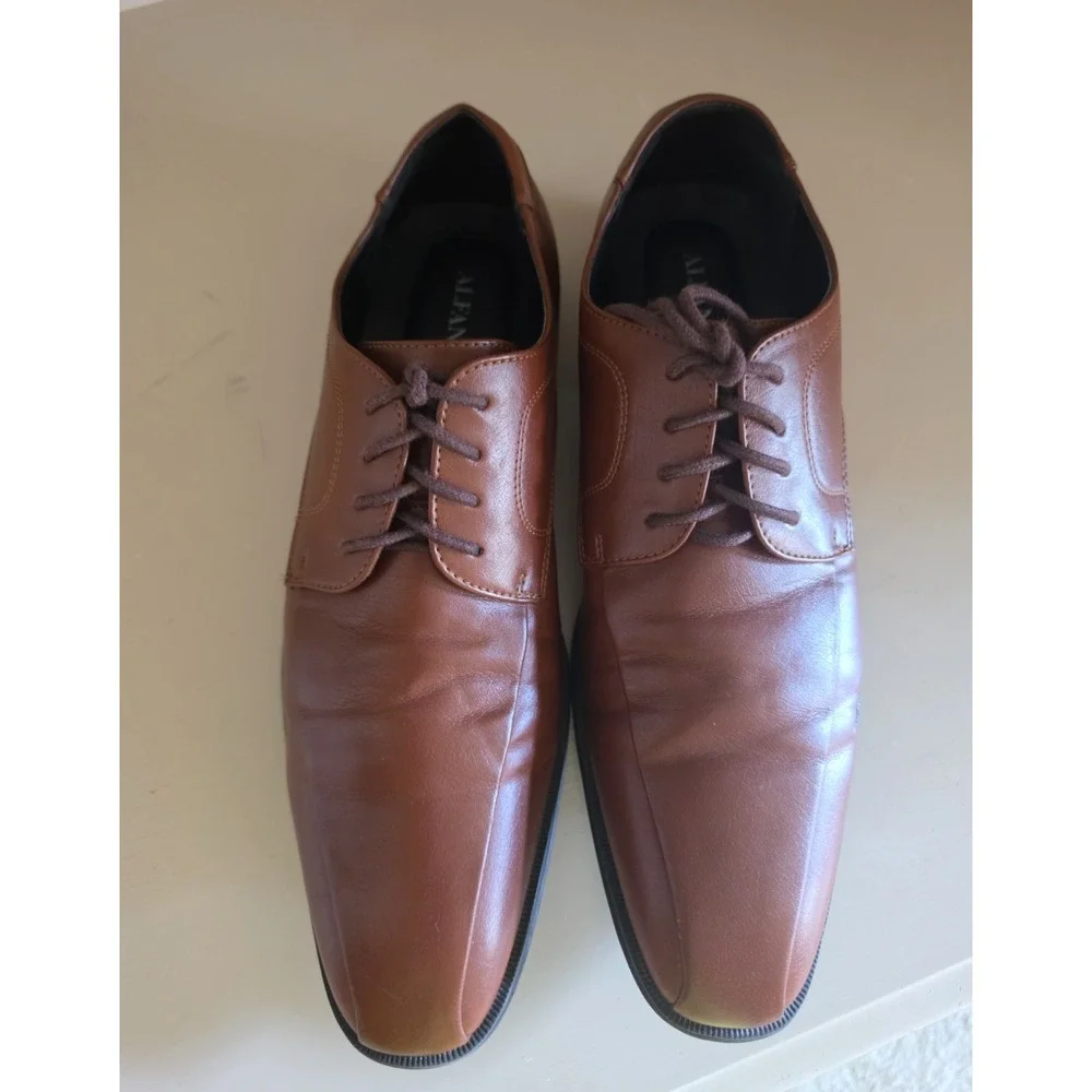 Alfani Seth Men's Brown Lace Up Dress Shoes Size 10.5M Casual Oxford